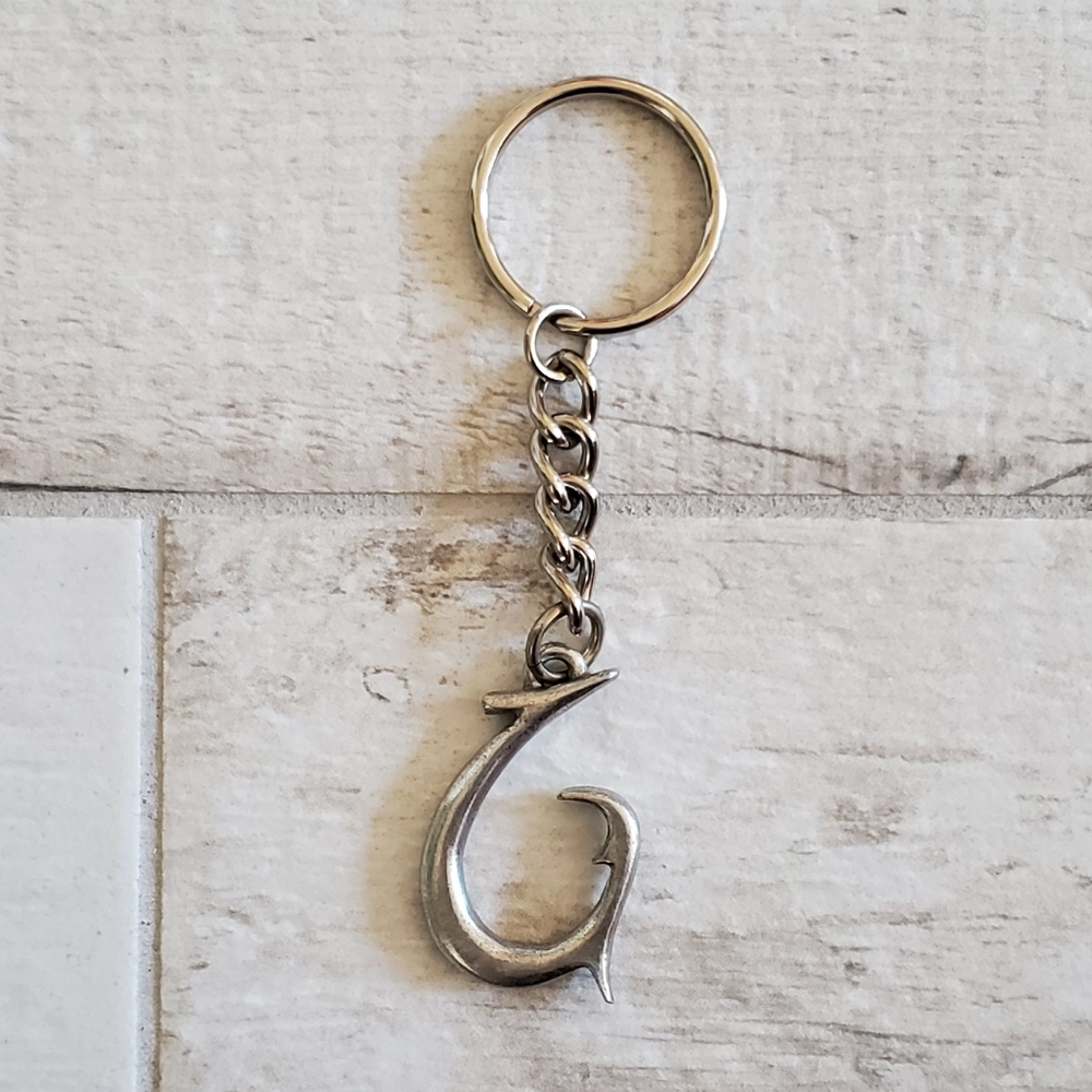 NEW Solid Pewter Fisherman's Hook Key Chain